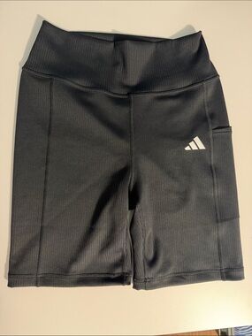 adidas Black High-Rise Bike Shorts with Side Pocket